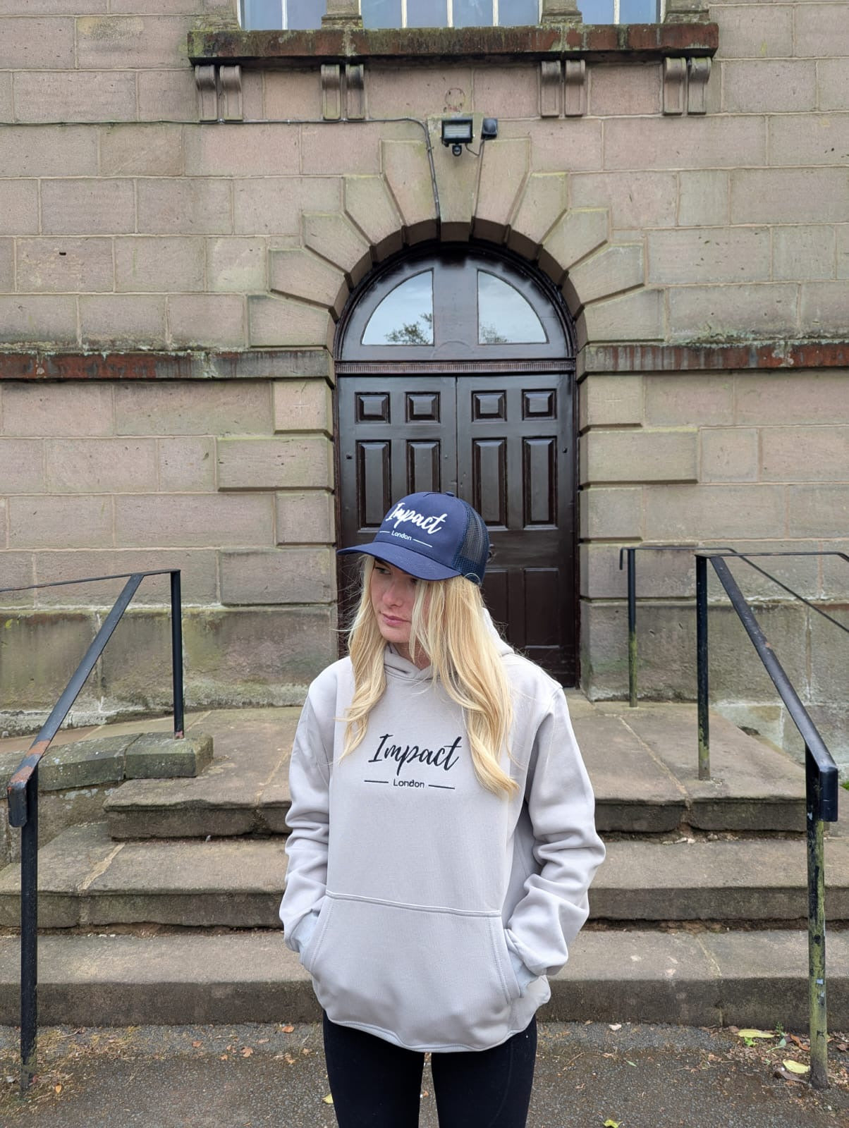 Navy Trucker Cap with White 3D Logo