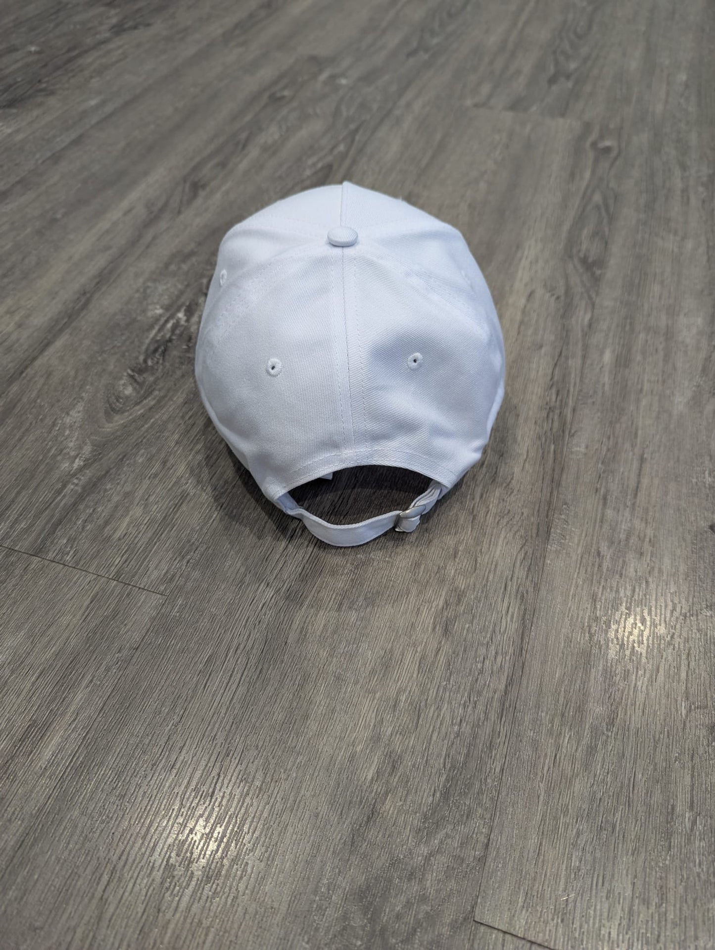White Strapback Cap with Black Embroidery Logo