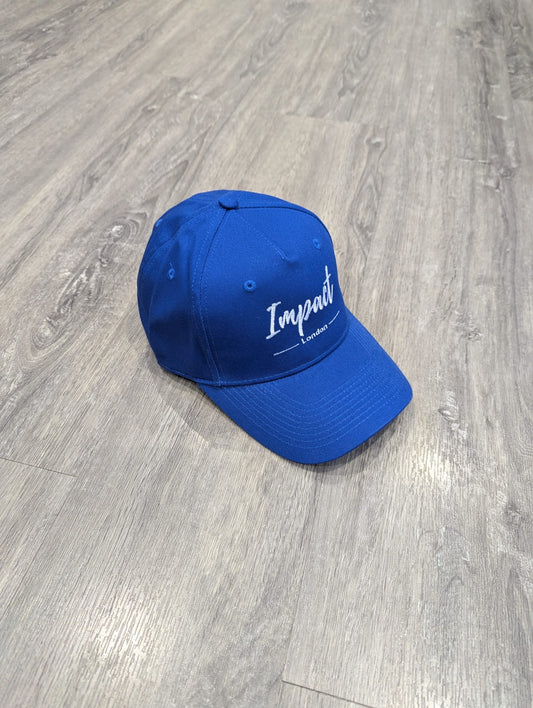 Royal Blue Strapback Cap with White Embroidery Logo
