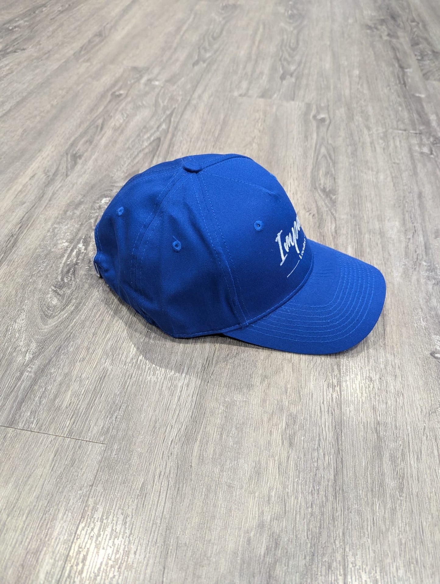 Royal Blue Strapback Cap with White Embroidery Logo