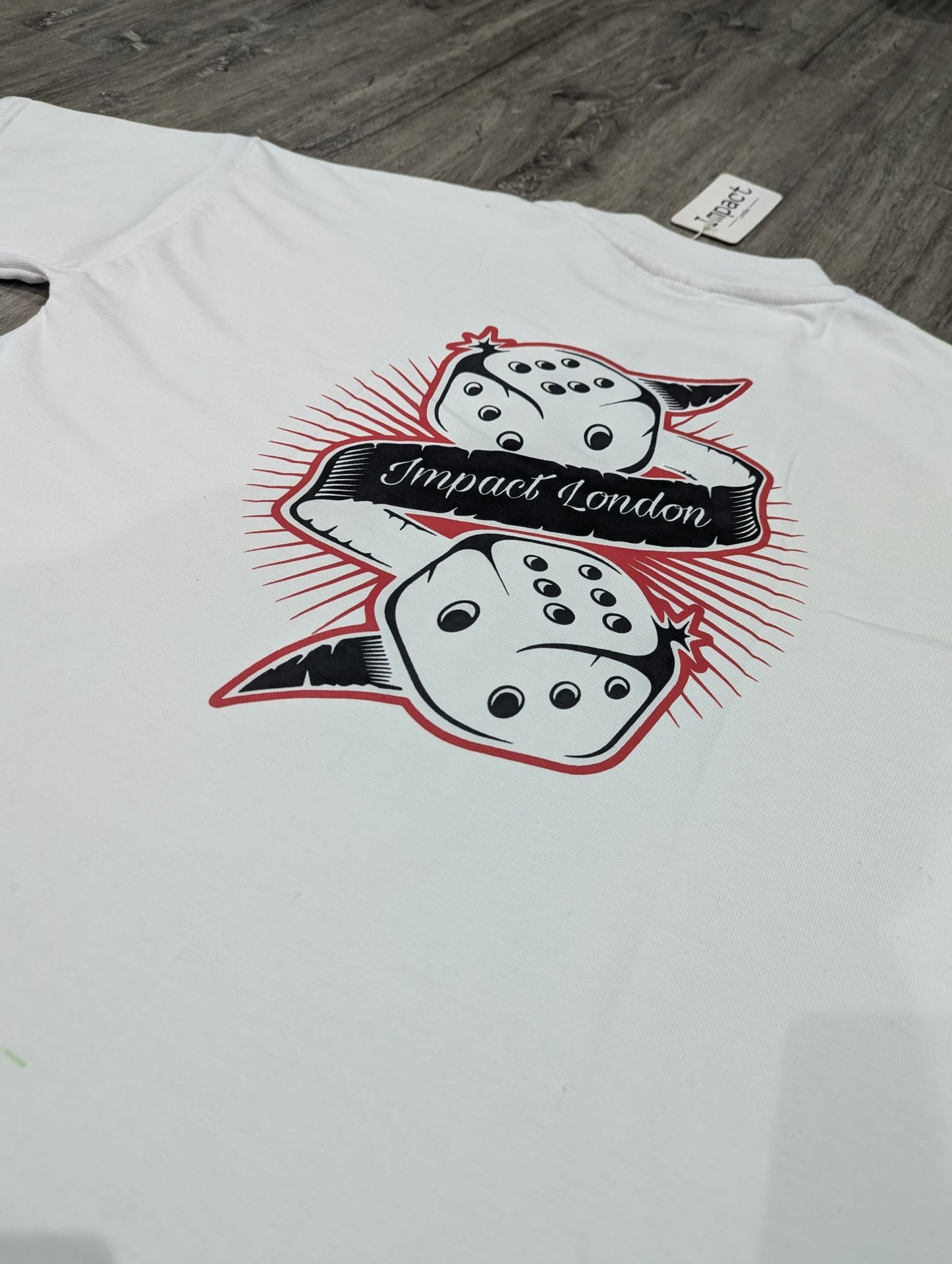 Adult's Unisex White Oversized Dice Logo T-Shirt