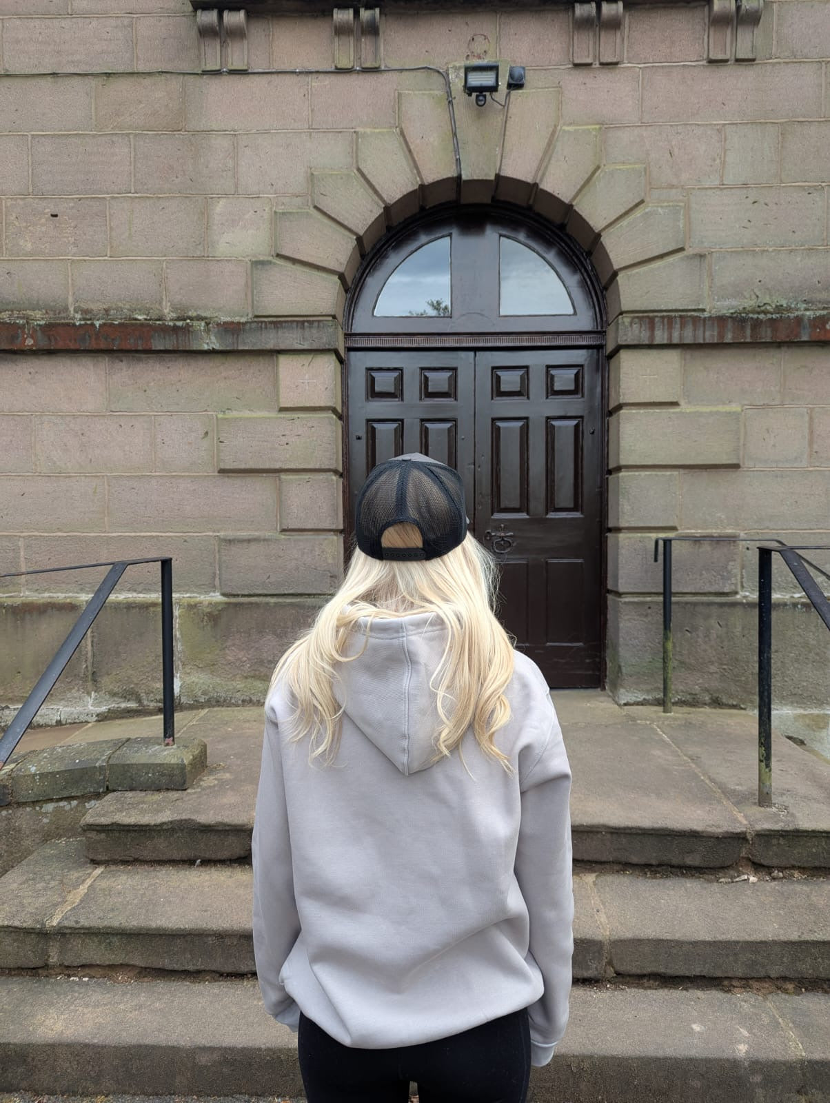 Grey Trucker Cap with Black 3D Logo