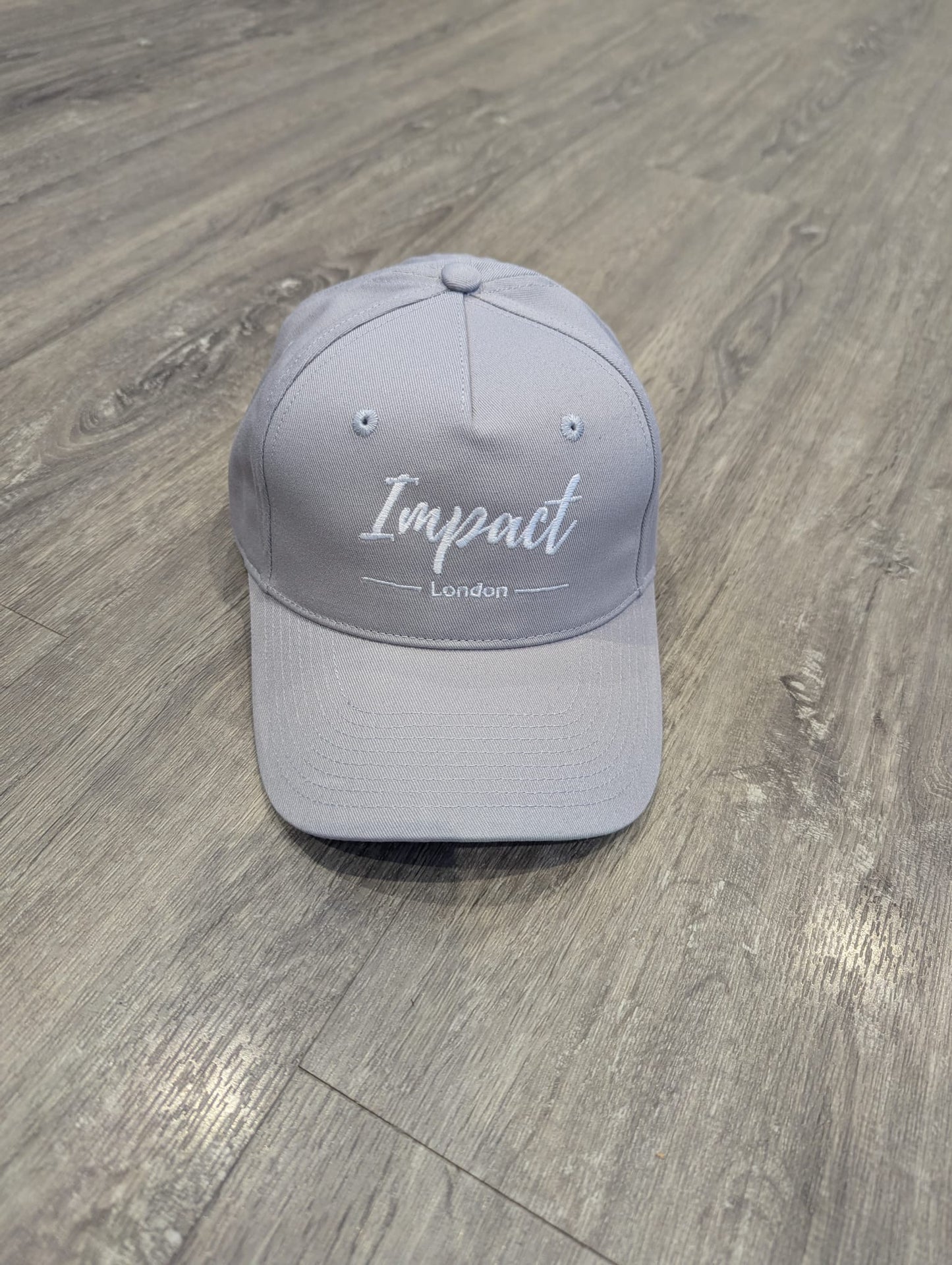 Light Grey Strapback Cap with White Embroidery Logo