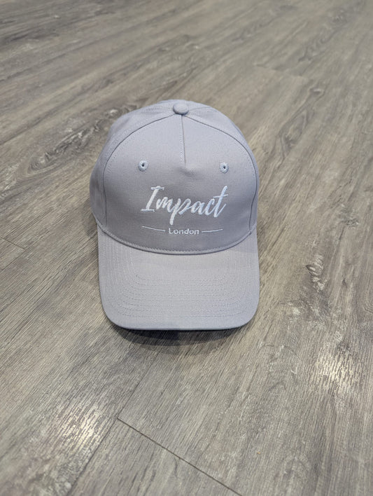 Light Grey Strapback Cap with White Embroidery Logo