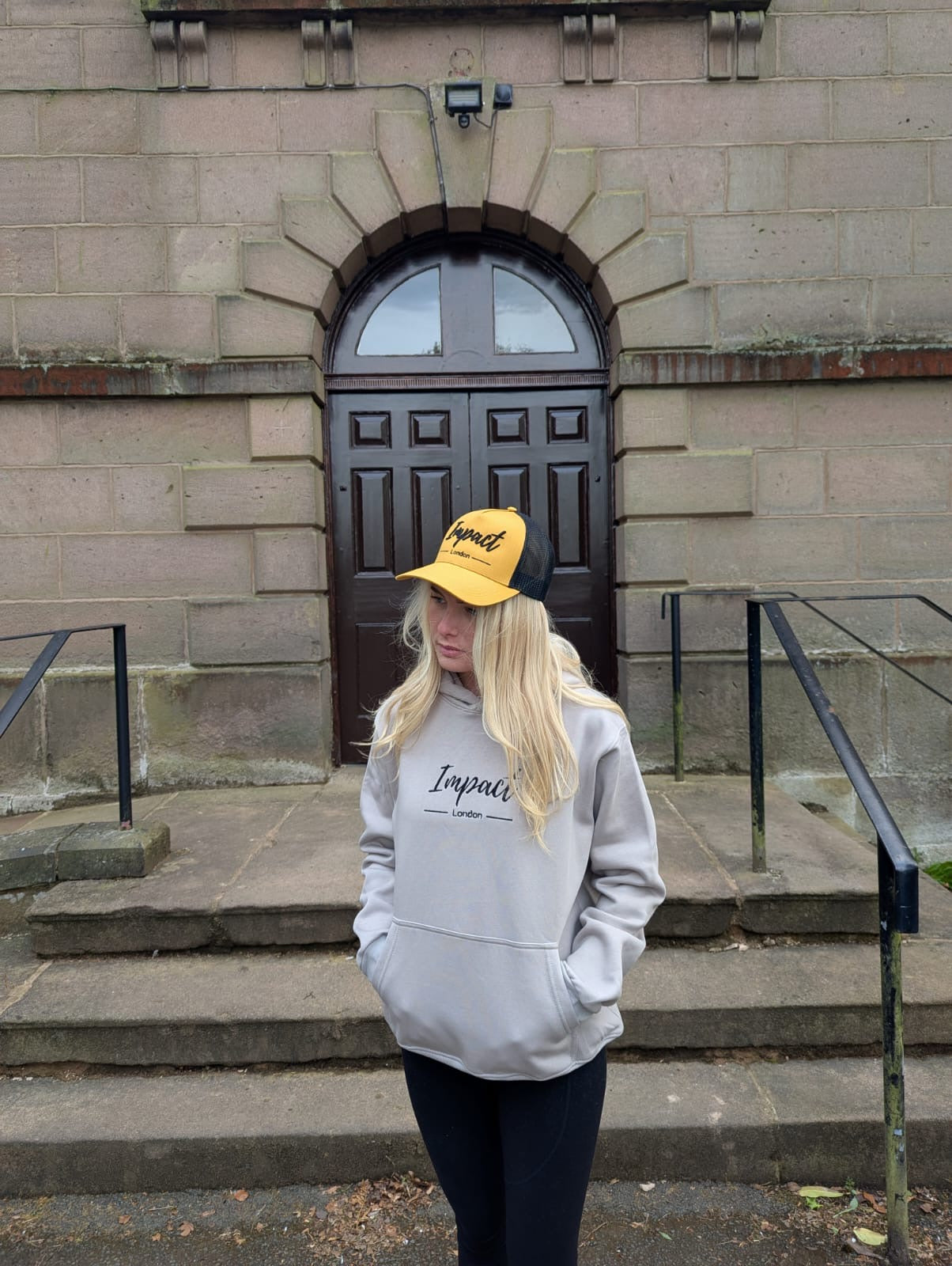 Mustard Trucker Cap with Black 3D Logo