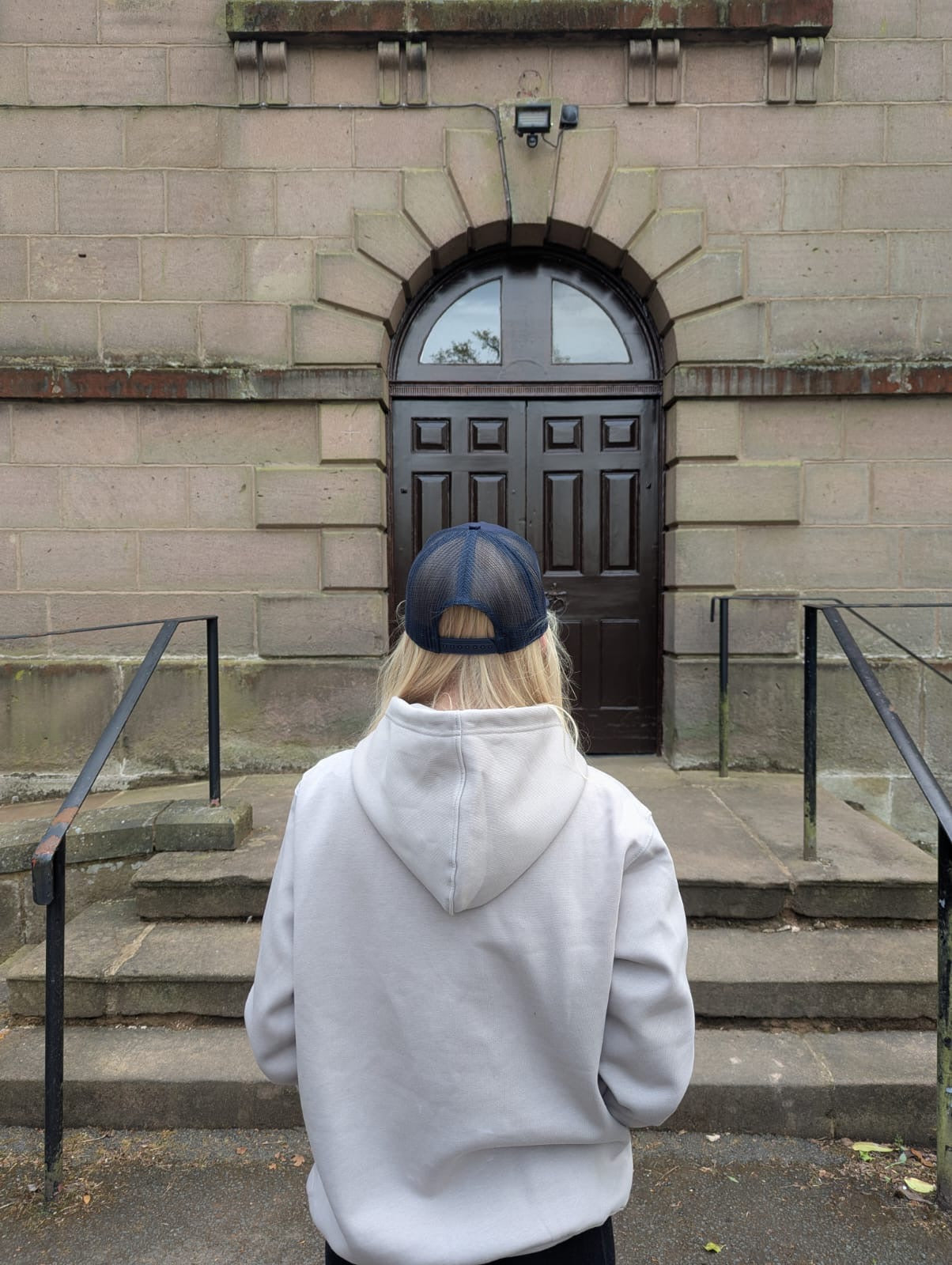 Navy Trucker Cap with White 3D Logo
