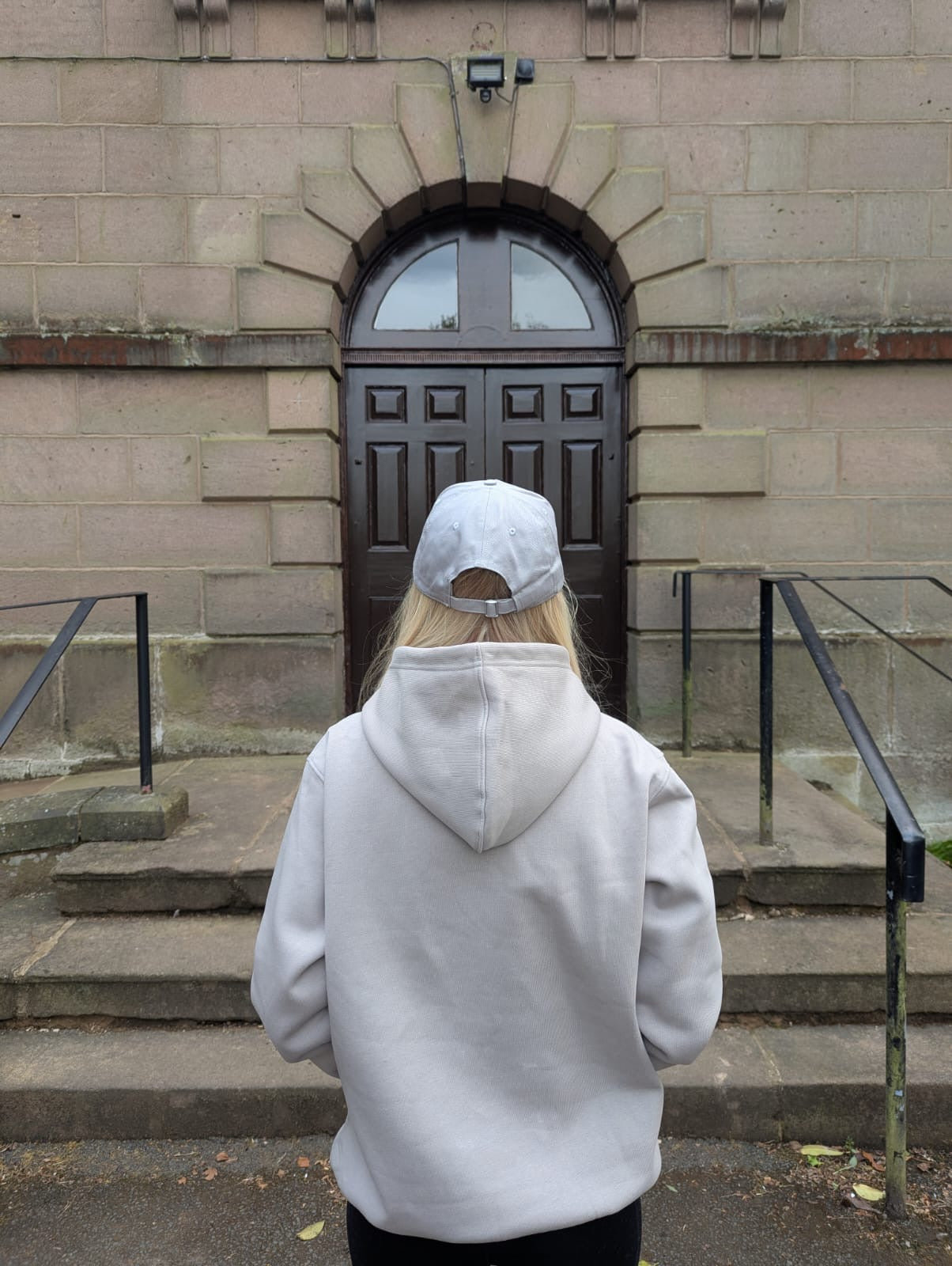 Light Grey Strapback Cap with White Embroidery Logo