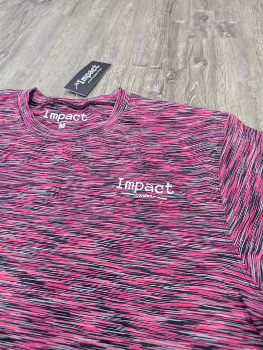 Adult's Pink and Red Unisex Performance T-Shirt