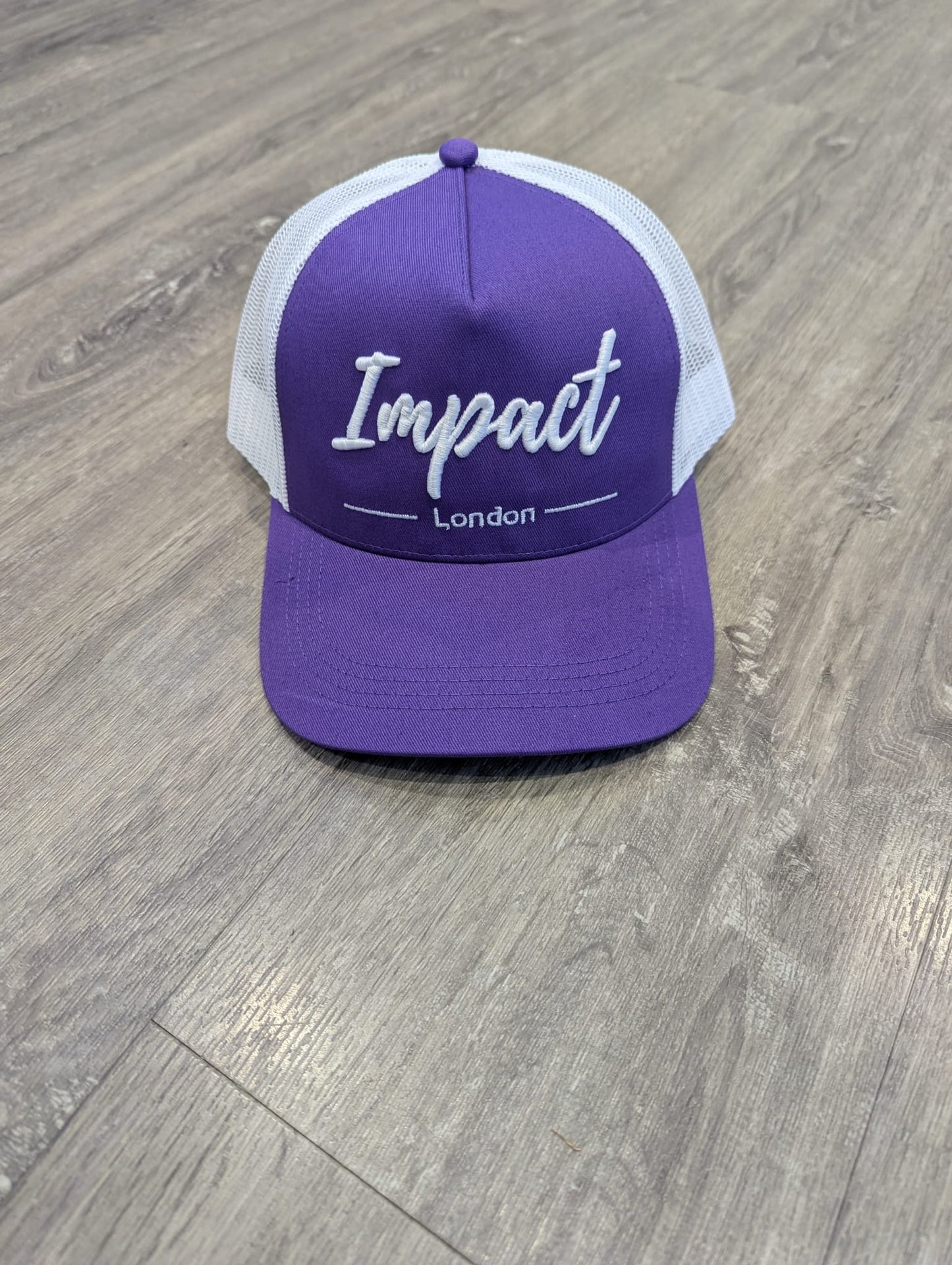 Purple Trucker Cap with White 3D Logo