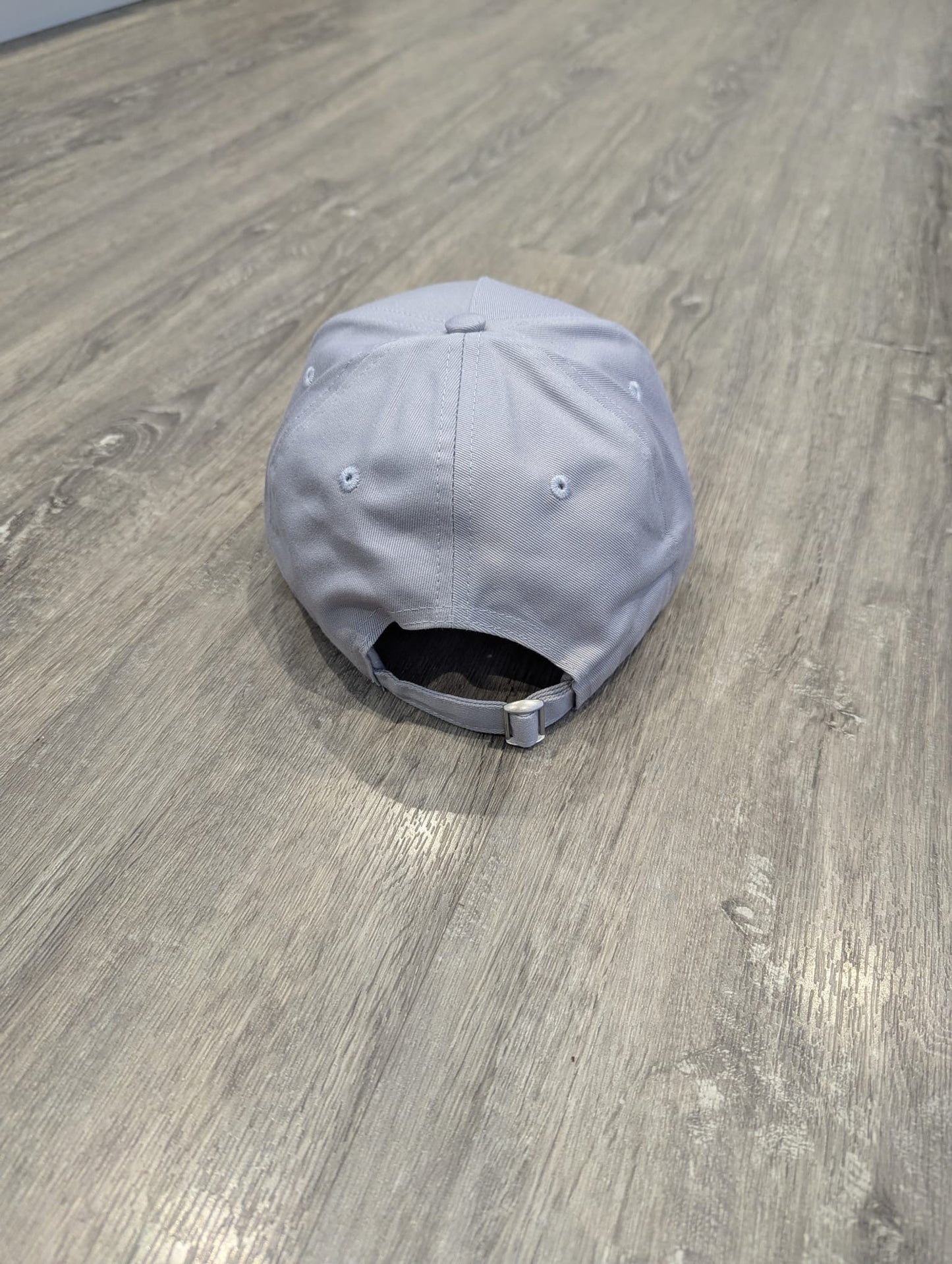 Light Grey Strapback Cap with White Embroidery Logo