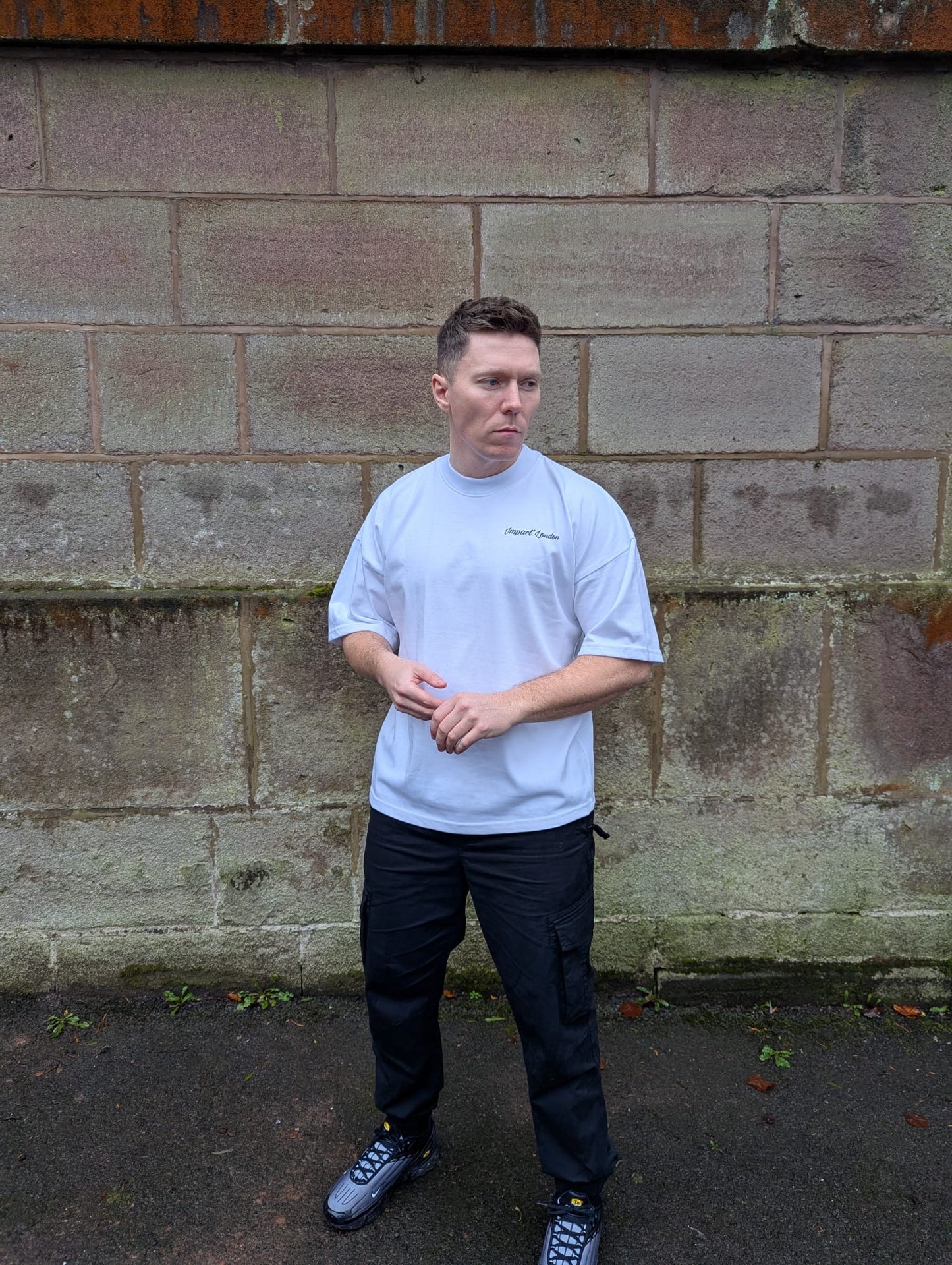 Adult's Unisex White Oversized Dice Logo T-Shirt