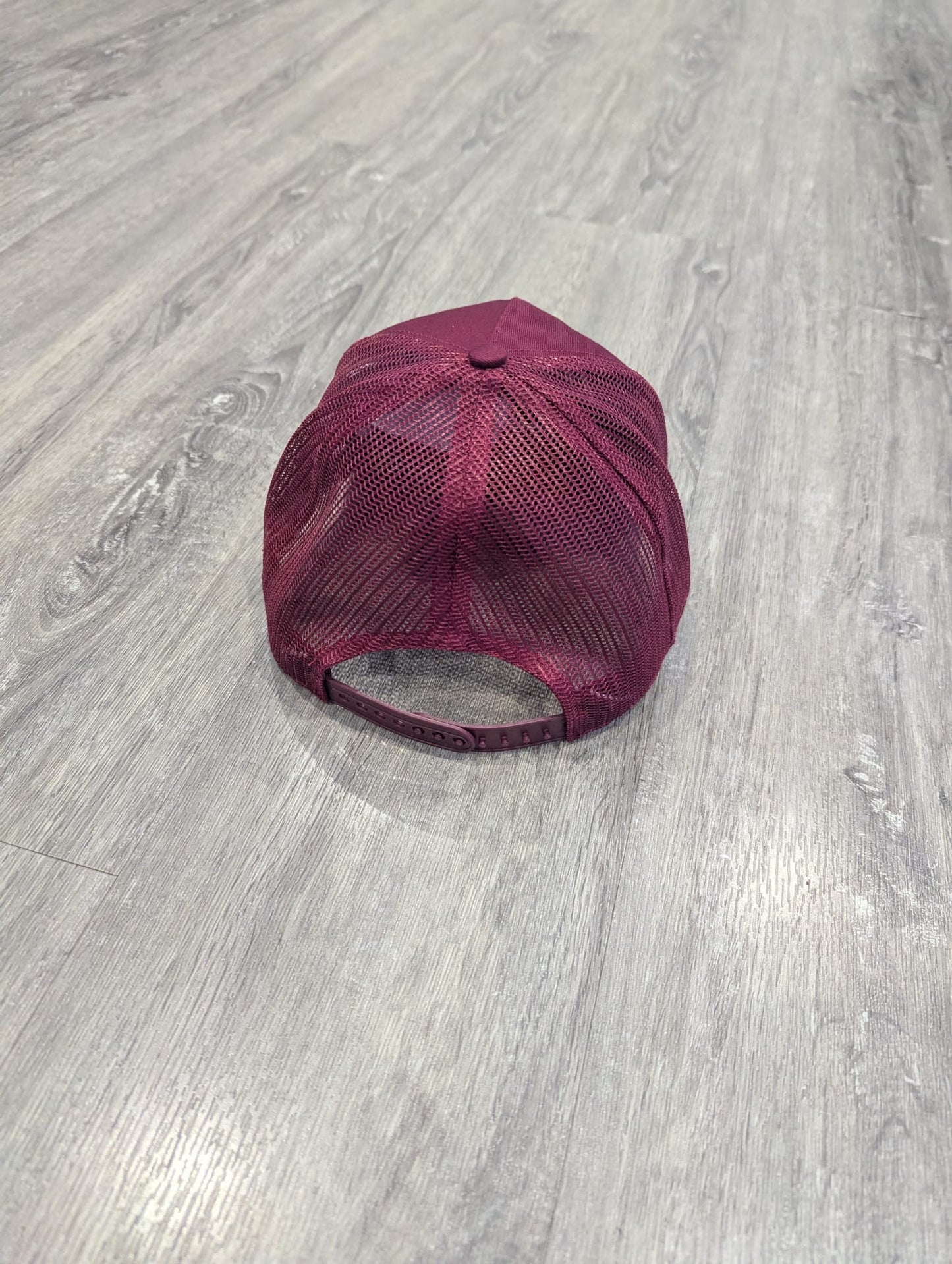Unisex Maroon Trucker Cap – White 3D Embroidered Logo