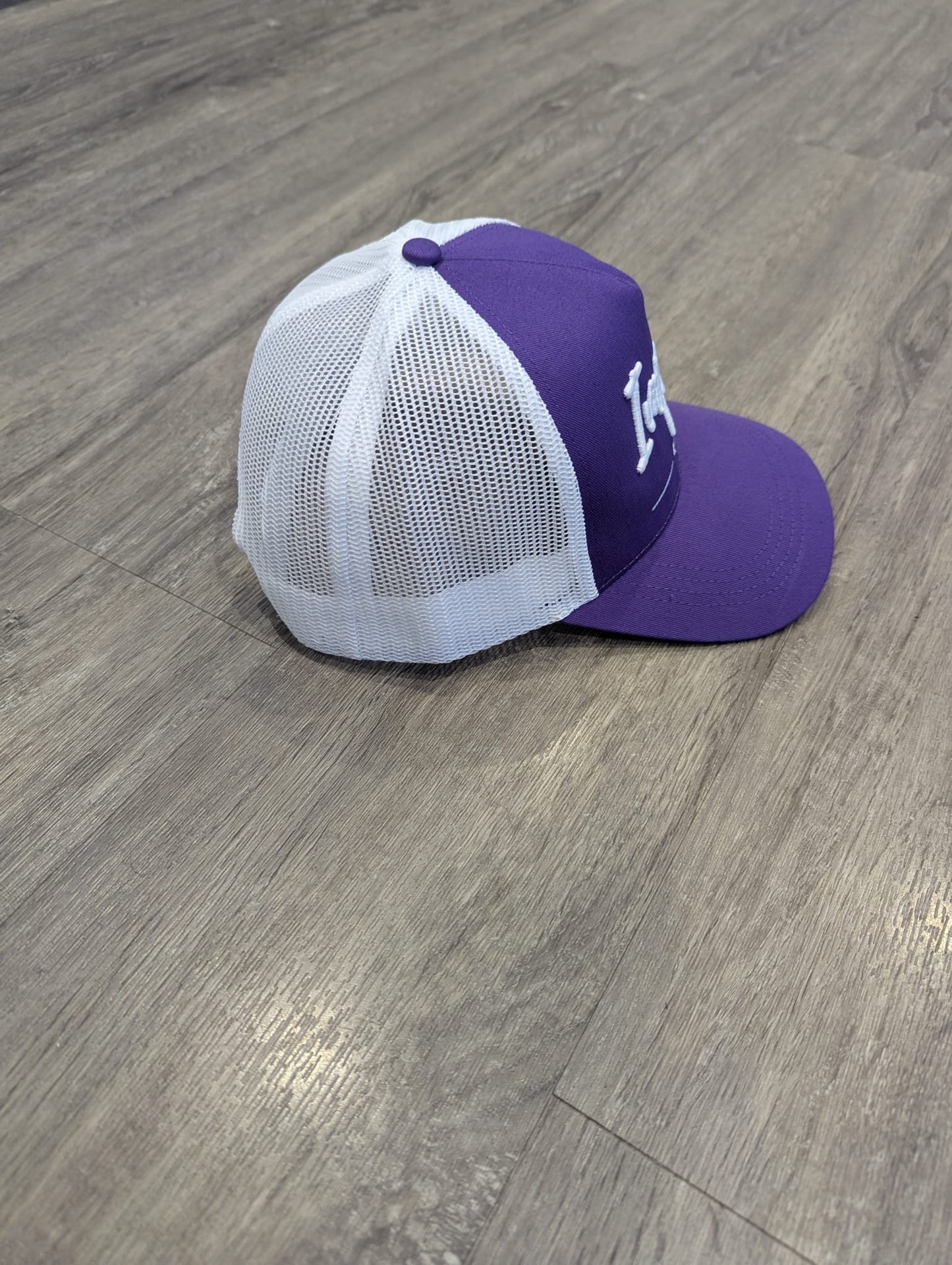 Purple Trucker Cap with White 3D Logo