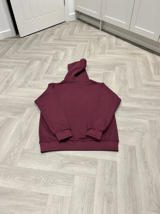 Burgundy Hoodie with White Logo