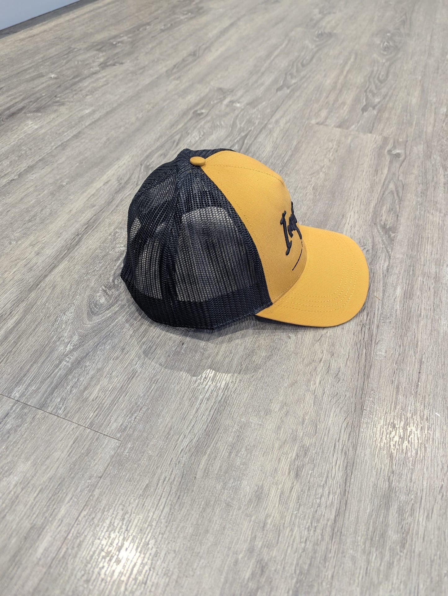 Mustard Trucker Cap with Black 3D Logo