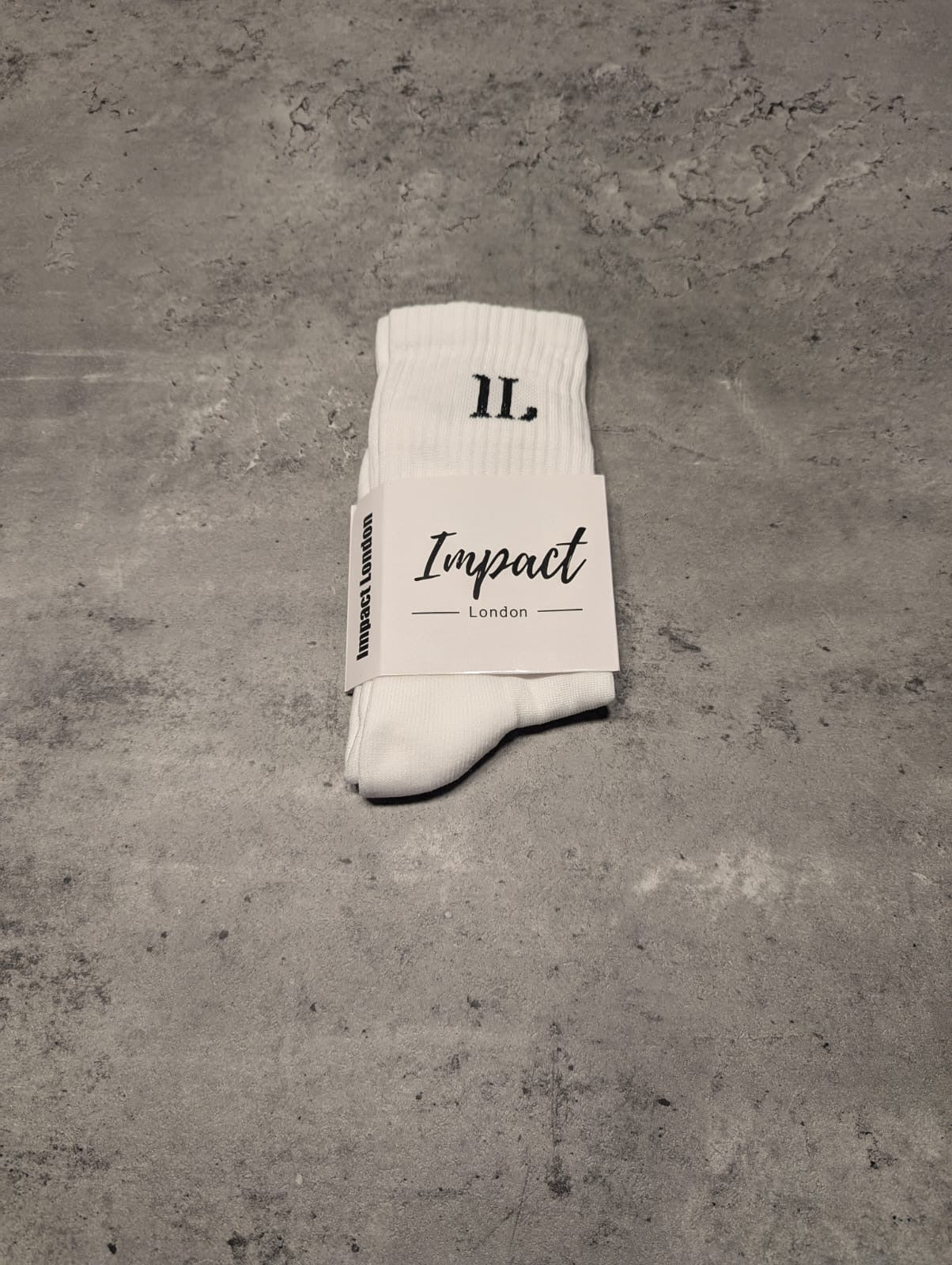 white ankle socks in white IL packaging