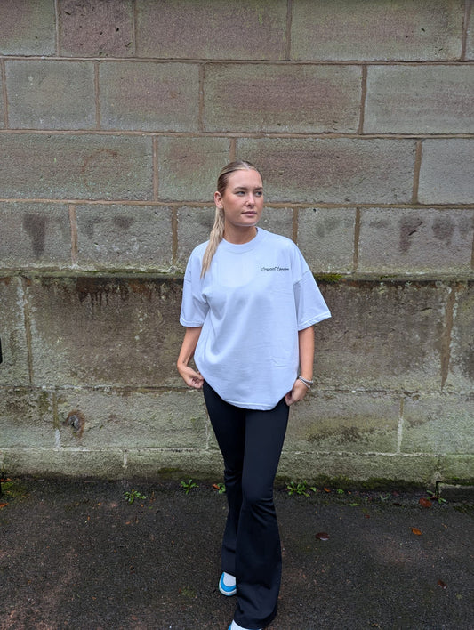 Adult's Unisex White Oversized Dice Logo T-Shirt