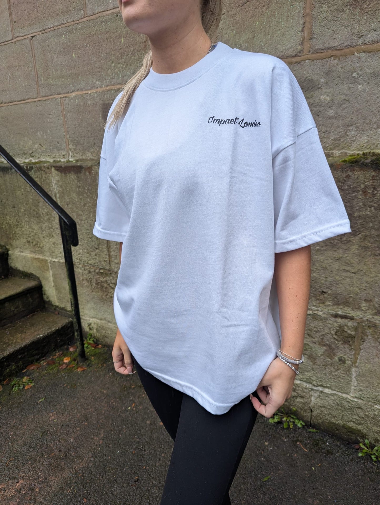 Adult's Unisex White Oversized Dice Logo T-Shirt