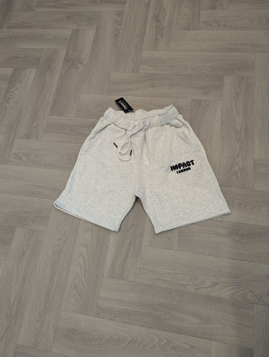 Light Grey Shorts with Black Puff Print