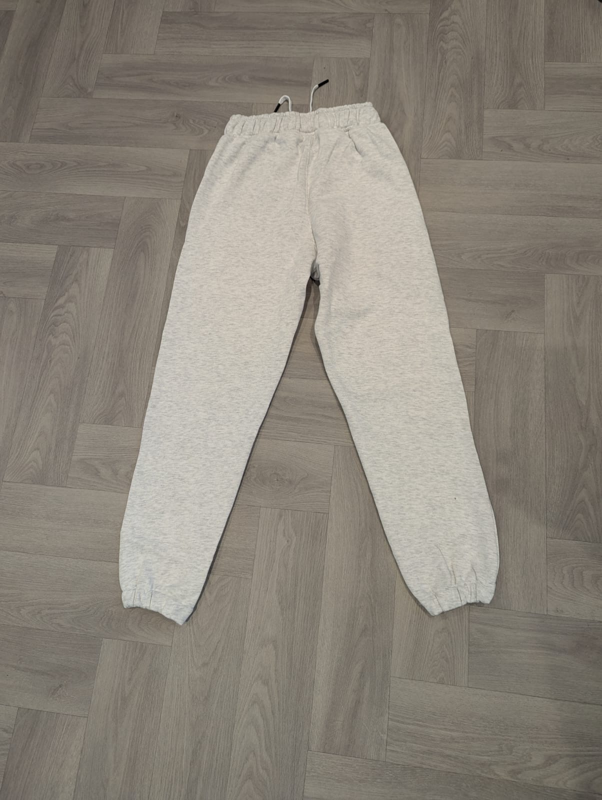 Light Grey Joggers with Black Puff Print