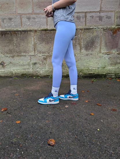 Women's Sky Blue High Waisted Leggings | Loungewear