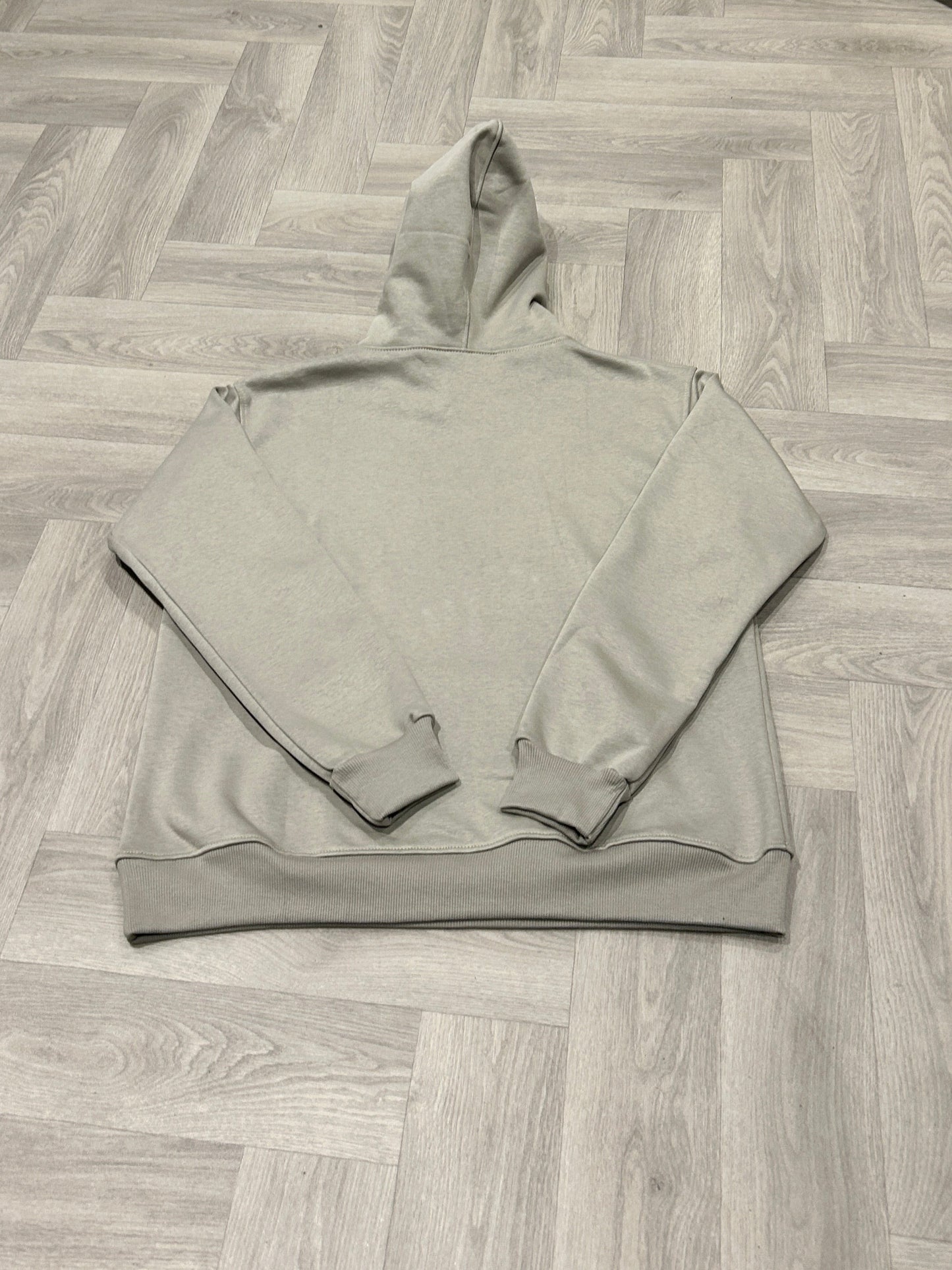 Sand Beige Hoodie with Black Logo