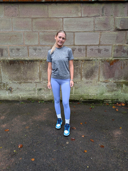 Women's Sky Blue High Waisted Leggings | Loungewear