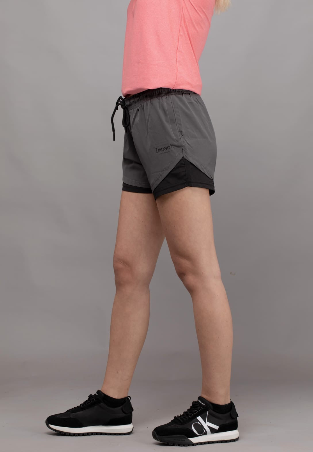 Black and Grey Womens Shorts