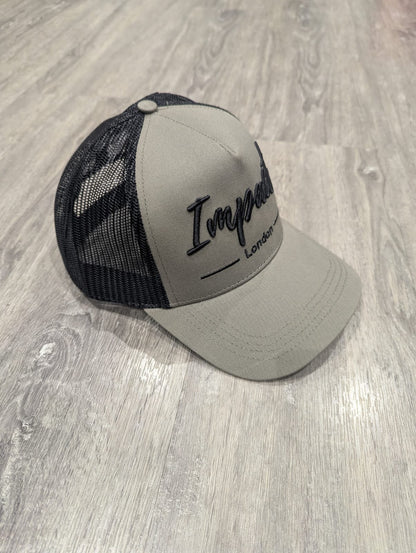 Olive Trucker Cap with Black 3D Logo