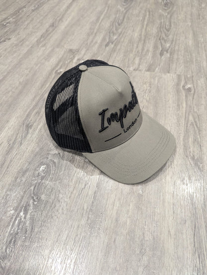 Olive Trucker Cap with Black 3D Logo