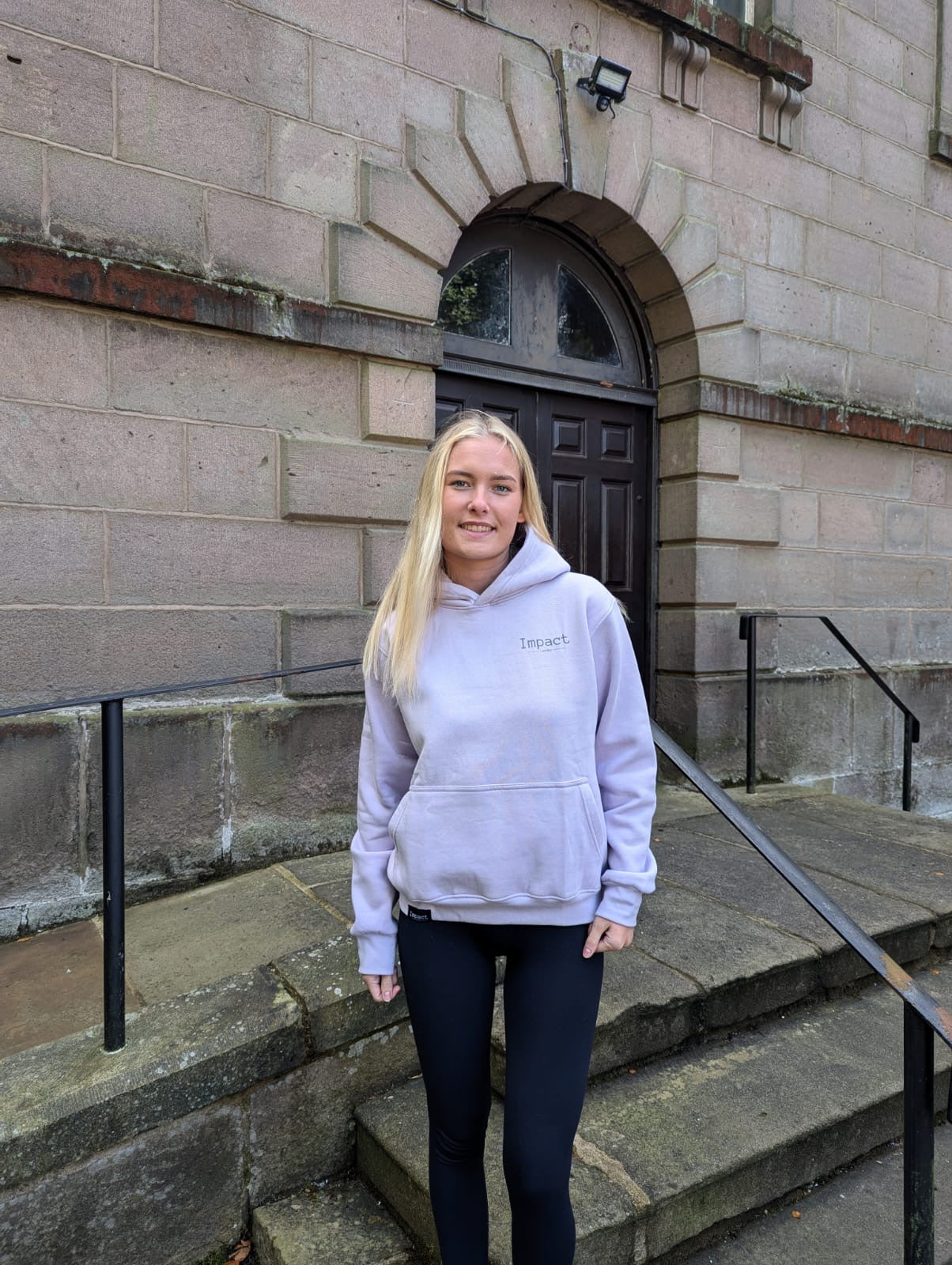 Lavender Hoodie with Grey Printed Logo