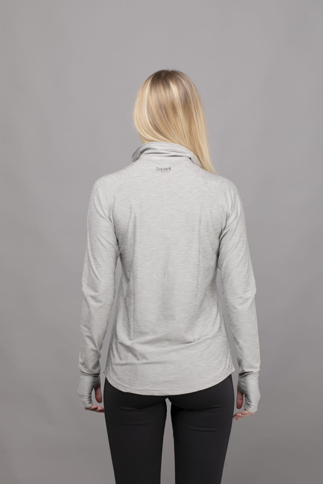 Women's Grey Long Sleeve 1/4 Zip Top