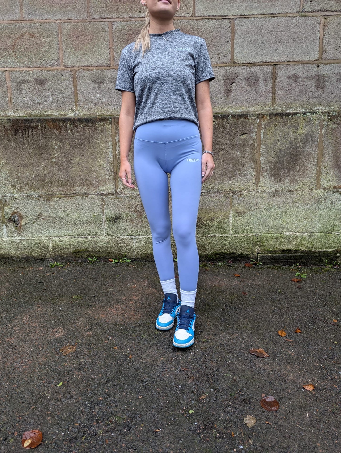 Women's Sky Blue High Waisted Leggings | Loungewear