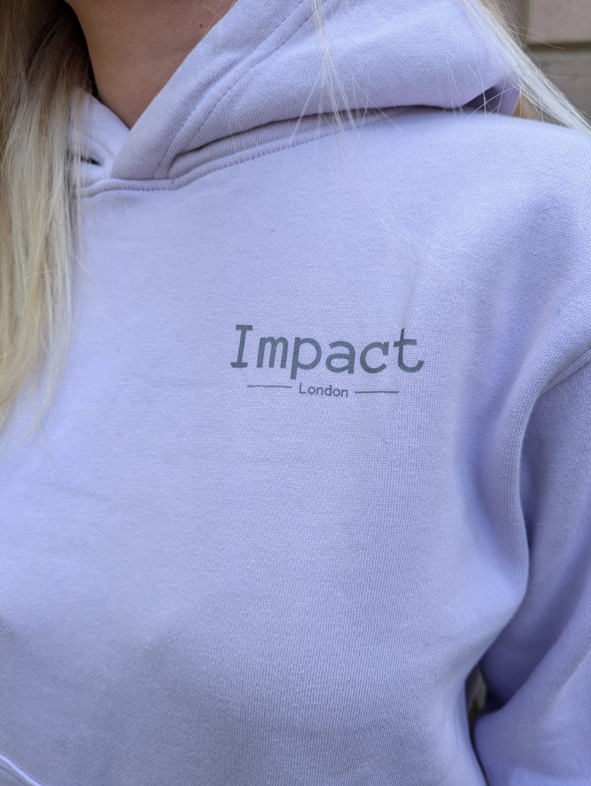 Lavender Hoodie with Grey Printed Logo