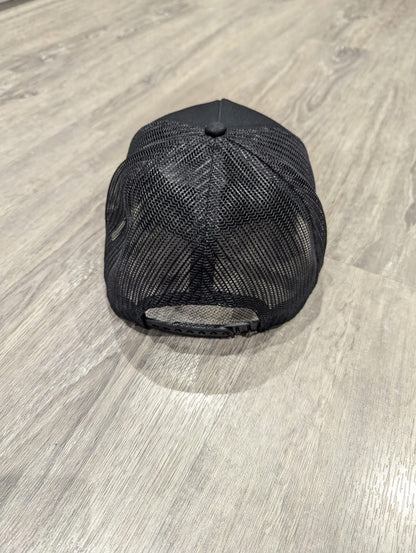 Black Trucker Cap with White 3D Logo