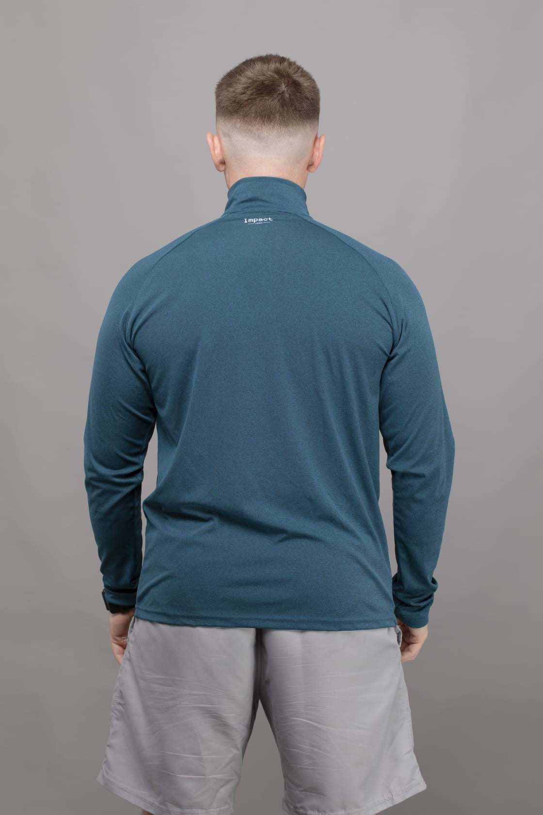 Men's Titanium Blue Long Sleeve 1/4 Zip Top