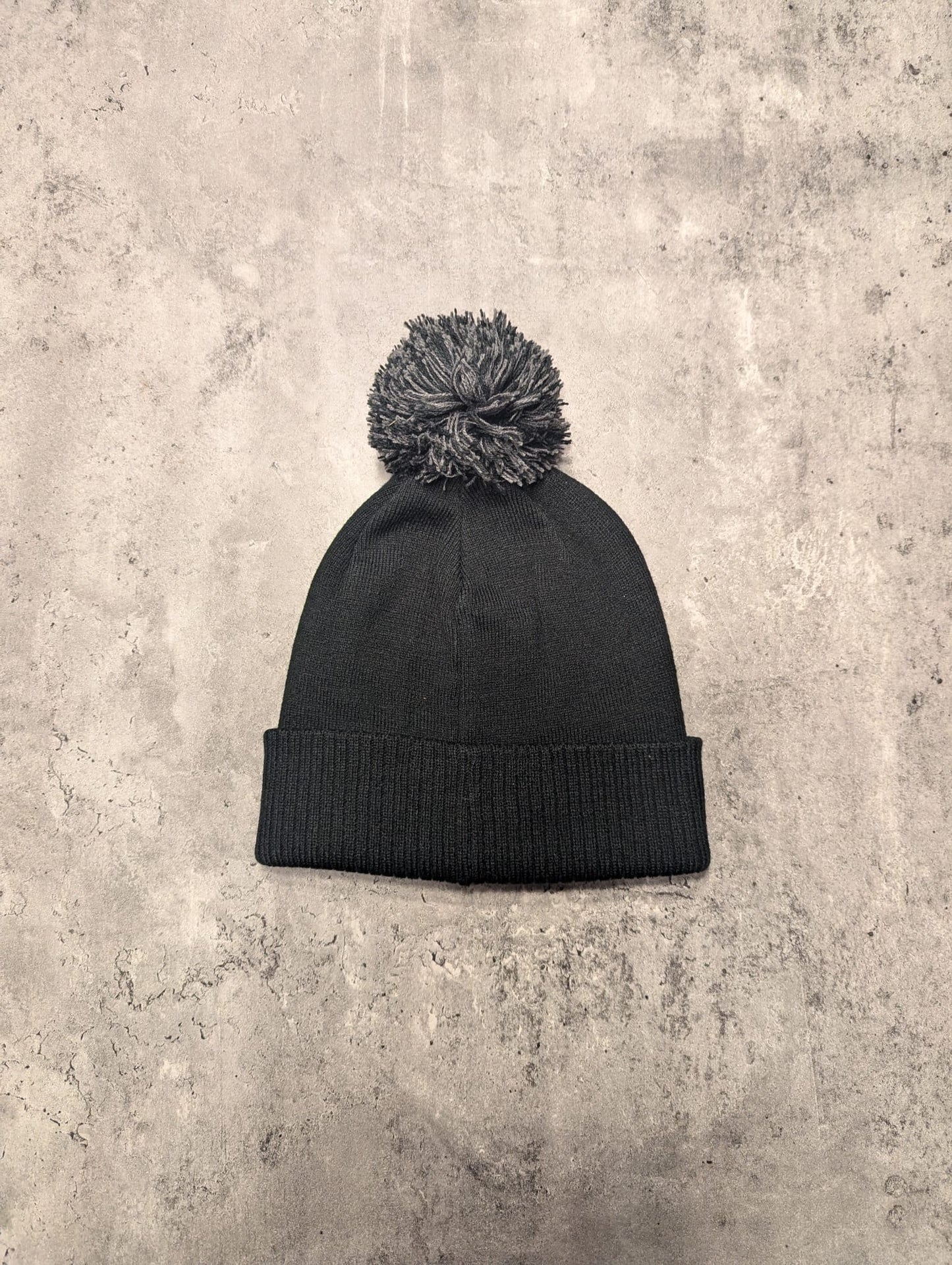 Adult's Unisex Black Beanie with Pom Pom