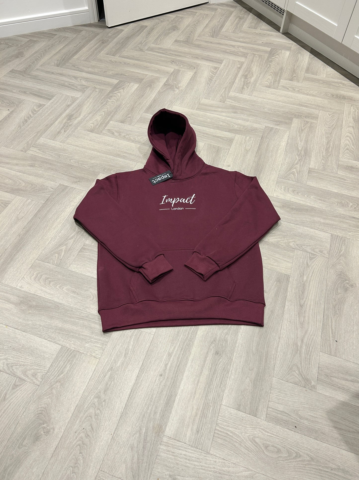 Burgundy Hoodie with White Logo