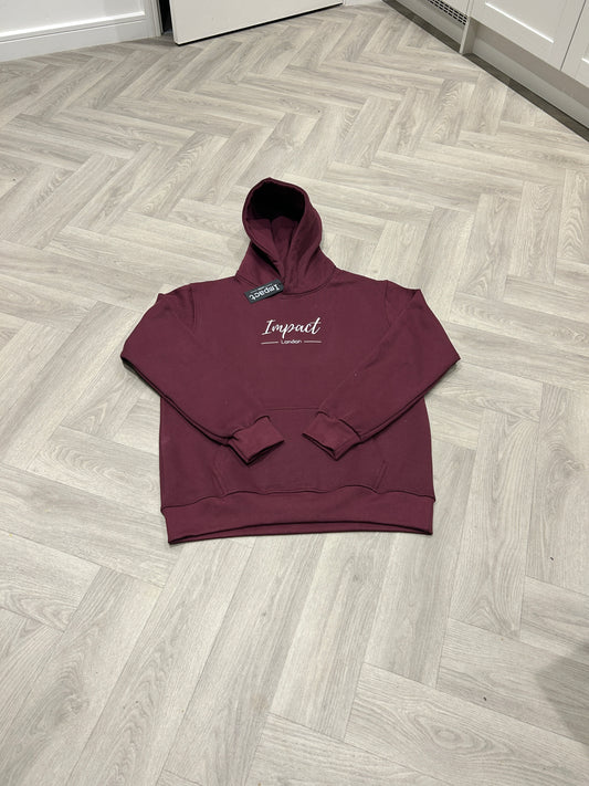 Burgundy Hoodie with White Logo