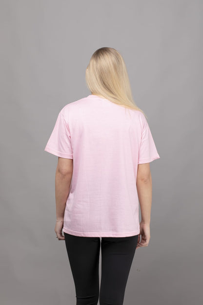 Adult's Baby Pink T-Shirt with White Logo