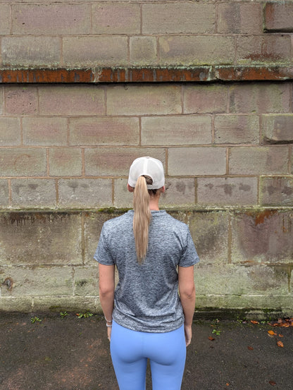 Beige Trucker Cap with Black 3D Logo