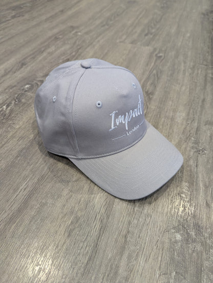 Light Grey Strapback Cap with White Embroidery Logo