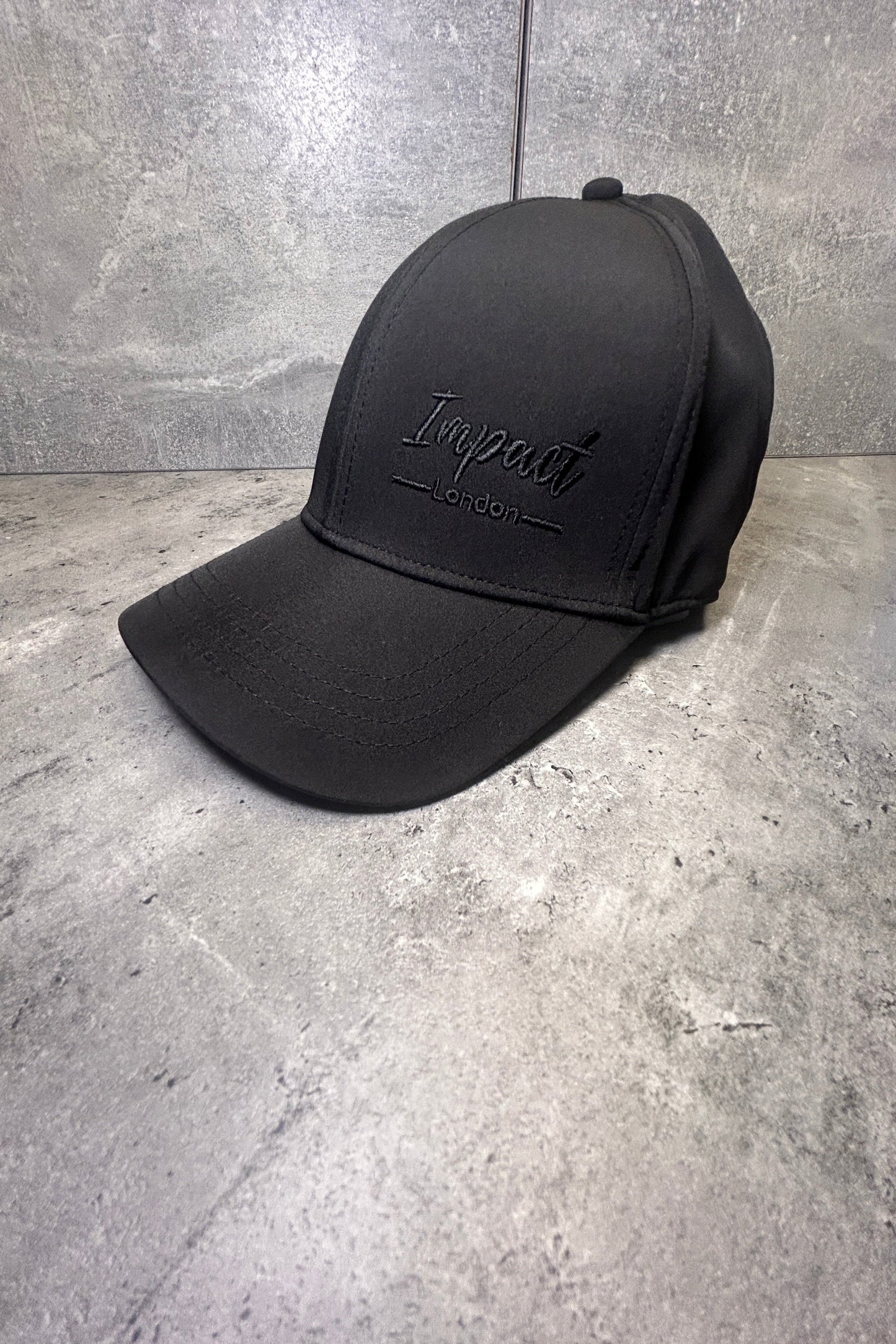 Black Soft Shell Cap with Black Stitched Logo