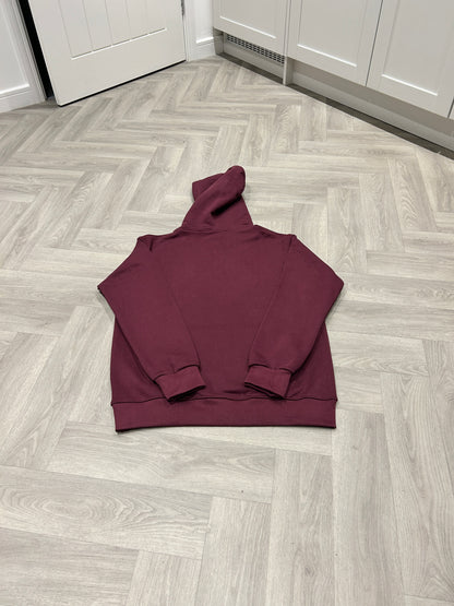 Burgundy Hoodie with White Logo