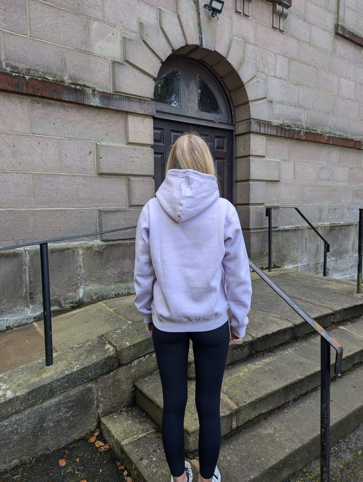 Lavender Hoodie with Grey Printed Logo