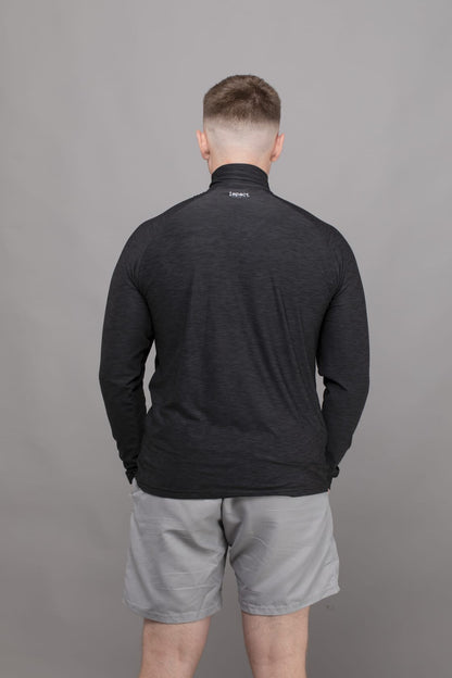 Men's Black Long Sleeve 1/4 Zip Top