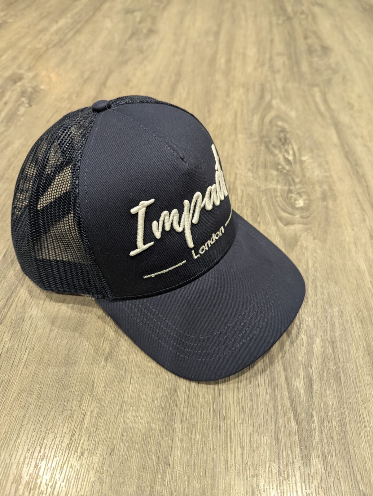 Navy Trucker Cap with White 3D Logo