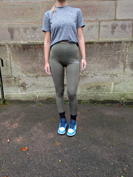 Women's Olive Green High Waisted Leggings | Loungewear