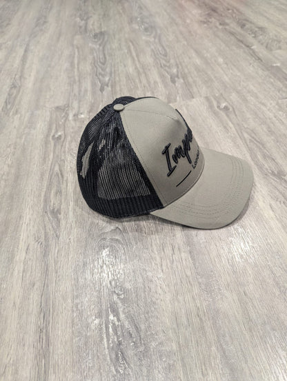 Olive Trucker Cap with Black 3D Logo