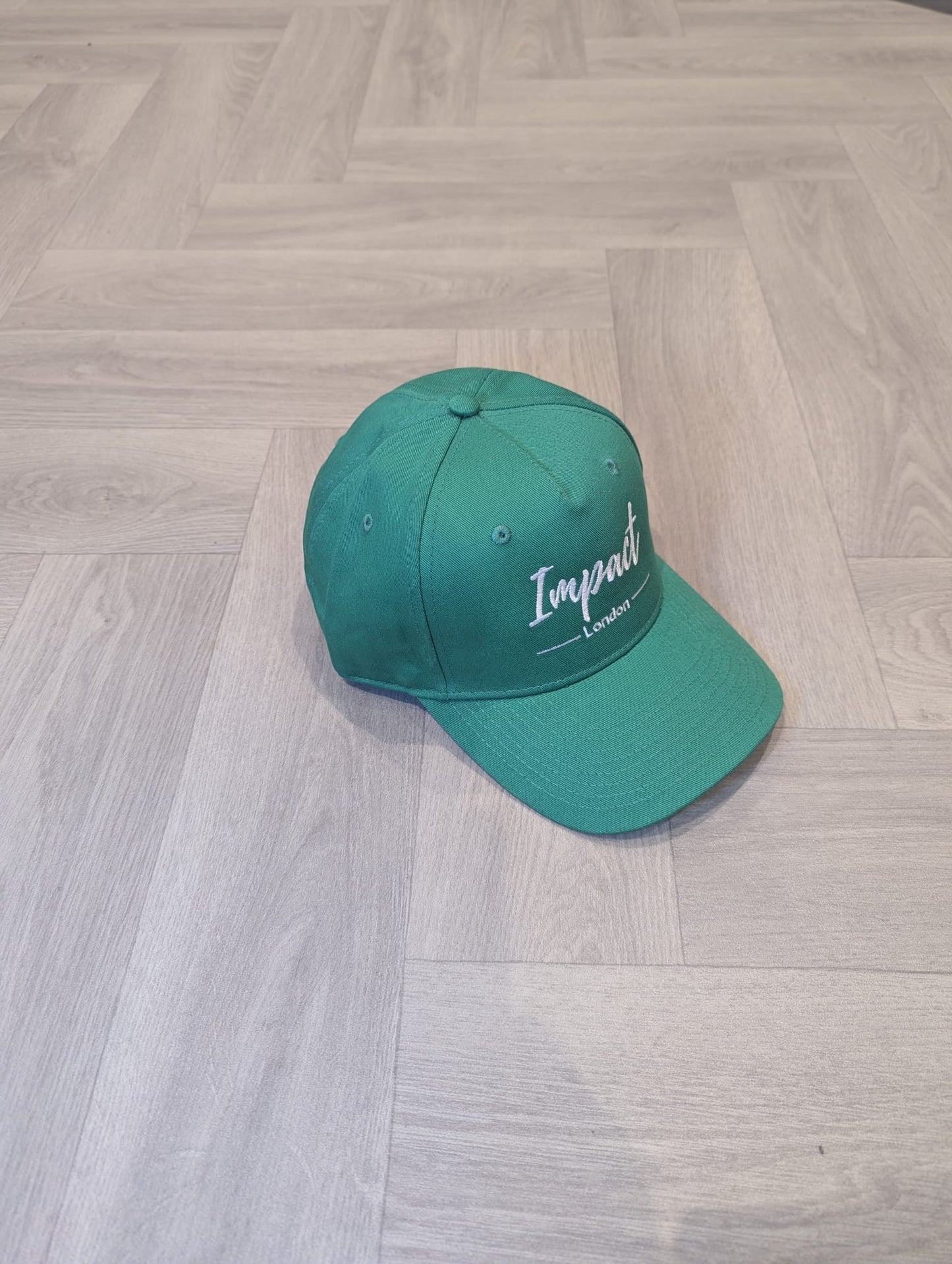 Green Strapback Cap with White Embroidery Logo